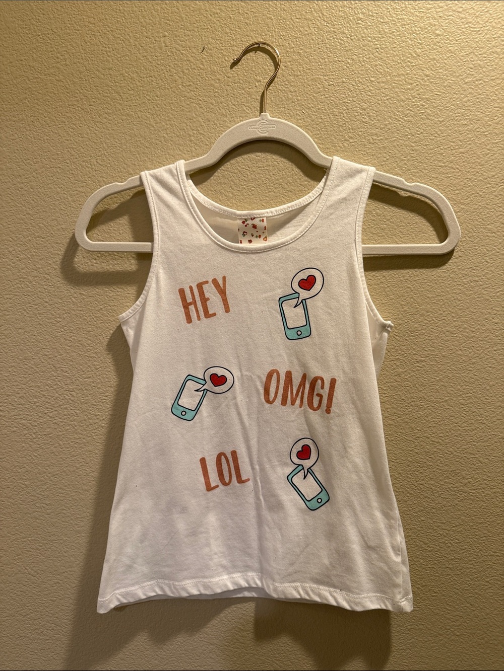 Printed White Tank Top